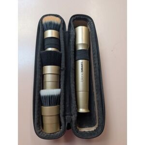 BlendSmart VitaFit Cordless Makeup Brush Set Gold With Case As Is 3 Brush Heads